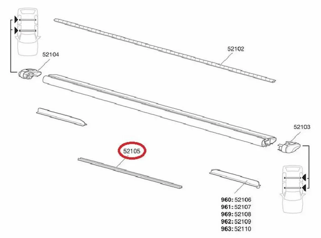 thule wingbar 961