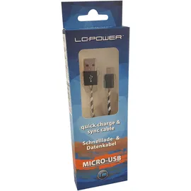 LC-POWER USB-A auf Micro-USB 1 m Schwarz/Silber