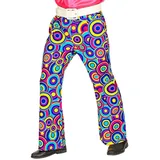 Widmann S.r.l. Kostüm 70er Jahre Retro Hose 'Bubbles' für Herren, Blau XXL