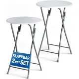 CASARIA Stehtisch 2er Set Weiß