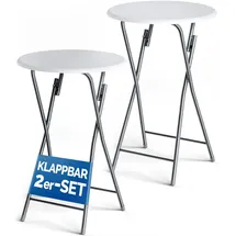 CASARIA Stehtisch 2er Set Weiß