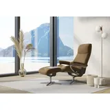 Stressless Stressless® »View«, (Set, Relaxsessel mit Hocker), mit Hocker, mit Cross Base, Größe S, M & L, Holzakzent Wenge, braun