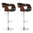 CLP Barhocker Kingston 2er Set drehbar höhenverstellbar  walnuss/schwarz