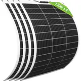 Eco-worthy - 520W 12V(4 Stücke 130W 12V) Flexibel Solarpanel Monokristallines Flexibles Solarmodul mit Solarkabel Wasserdichtes Photovoltaikmodul für