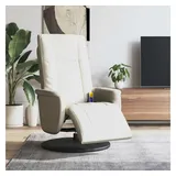 vidaXL Massagesessel mit Fußteil Kunstleder 90 x 105 x 90 cm Creme verstellbare Rückenlehne