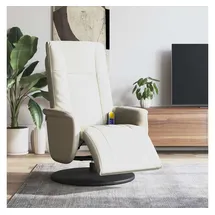 vidaXL Massagesessel mit Fußteil Kunstleder 90 x 105 x 90 cm Creme verstellbare Rückenlehne