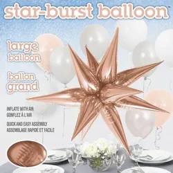 3D Folienballon Stern Roségold XL