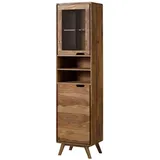 Massivmoebel24 Hochschrank Sheesham 50x35x193 natur sandgestrahlt MALMÖ 2 #255 - 2 Jahre Gewährleistung - mind. 14 Tage Rückgaberecht - Beige