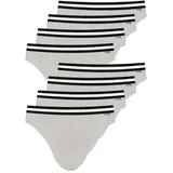 NUR DIE Slip Cotton Stretch hellgrau / schwarz / weiß L 8er Pack