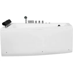 Whirlpool Badewanne weiß Eckmodell mit LED 182 x 122 cm rechts SERRANA