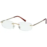 Filtral Randlose Lesebrille/Rahmenlose Unisex Lesehilfe mit Federbügeln für Damen & Herren in gold matt / +2,00