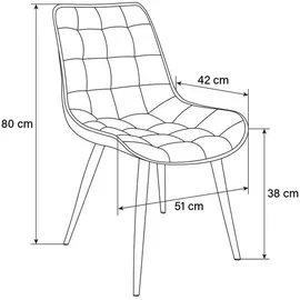 Home Deluxe Polsterstuhl Esszimmer IKALO - 2er Set - Samt Hellbraun,