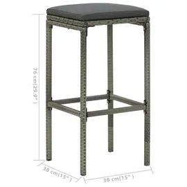 vidaXL Gartenbar Set 7-tlg. Grau