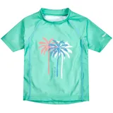 Playshoes Unisex Kinder Badeshirt Rash-Guard-Shirt, Mint Palmen, 86 cm-92 cm