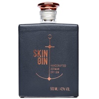 Skin Gin | Handcrafted German Gin | Anthracite Grey | Manufaktur Gin aus dem Alten Land | Koriander-Grapefruit-Limetten | 42% 500ML