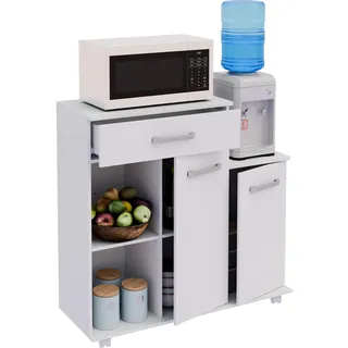 VCM Küchenwagen Rollwagen Maße ca. H. 88 x B. 90 x T. 33 cm ausreichend Stauraum mit zwei Drehtüren rollbar Servierwagen Bakila