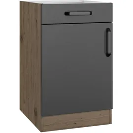 WIHO KÜCHEN Unterschrank Elba 60 x 57 x 82 cm Schwarz