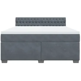 vidaXL Boxspringbett 180 x 200 cm Dunkelgrau