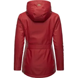 Ragwear Regenjacke Marge mit Kapuze, warm gefütterter Damen Winter Regenmantel rot