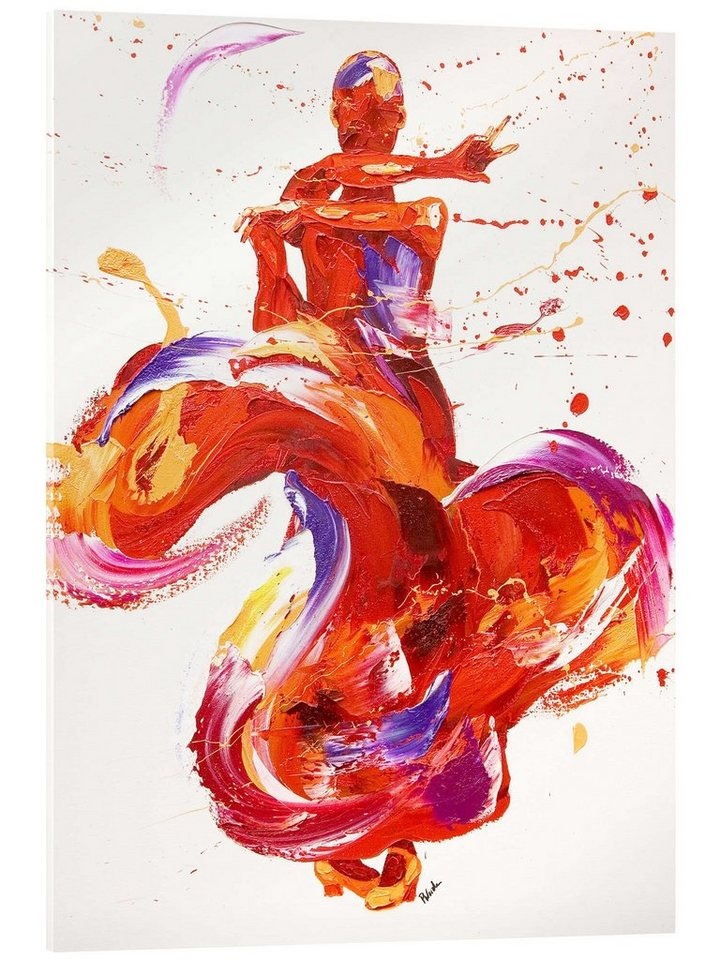 Posterlounge Acrylglasbild Penny Warden, Flamenco, Malerei rot 70 cm x 90 cm