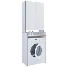 VCM Rislo Waschmaschinenschrank 200 x 67 x 48 cm Weiß Kunststoff