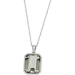 Kette mit Anhänger FIRETTI "Schmuck Geschenk Silber 925 Halsschmuck Halskette Ankerkette", bunt (silberfarben, grün), Halsketten, Damen, Silber 925 (Sterlingsilber), L: 45cm, mit Amethyst