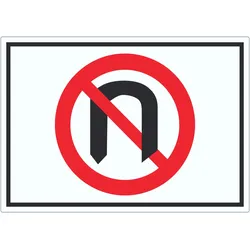 Wenden verboten Symbol Aufkleber A4 (210x297mm)