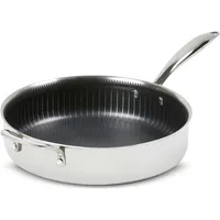 Livington Titan Pan Bratpfannen 28 cm mit Deckel, Edelstahlmatrix und Diamantveredelter