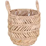 A.H.G. Pflanzkorb Wasserhyazinthe natur 2 Griffe mit PET-Einsatz Ø x H): 23,5 x 23 cm,