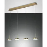 Fabas Luce Fabas Luce, Pendelleuchte, LED Pendelleuchte Dunk 2000x80mm 32W Warmweiss Messing dimmbar (755 lm)