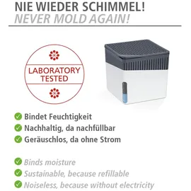 Wenko Nachfüller Raumentfeuchter Cube 1000 g Nachfüllpack, reduziert Schimmel & Gerüche, 1 kg Granulatblock