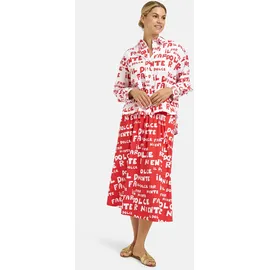 Milano Italy Langarmbluse mit All Over Print Weiß 42