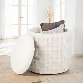 Möbel Boss Hocker Stoff 40 x 45 x 40 cm Creme