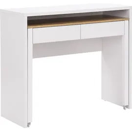 vente-unique Konsolenschreibtisch ausziehbar mit 2 Schubladen - Weiß - Holzfarben - LOAVIA