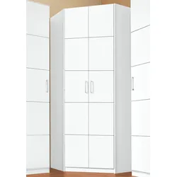 Eckkleiderschrank PRIESS "Bilbao", weiß, H:193cm T:36cm, Schränke, mit 3 verschiedenen Fronten