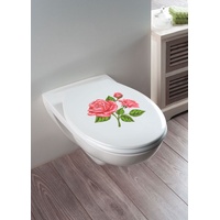 Wenko WC Sitz Klodeckel Toilettendeckel WC-Deckel Toilettensitz ROSEN ROMANTIK mit Edelstahl Befestigung