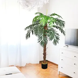 Decovego künstliche Kokospalme, Kunstpflanze,140 cm, Kunstpalme für Wohn- & Büroräume, Allergikerfreundlich & Pflegeleicht