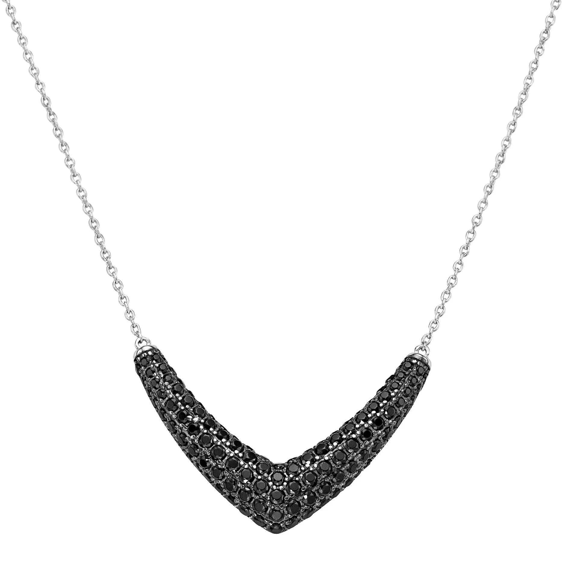 GIORGIO MARTELLO MILANO Collier »Collier mit Zirkonia oder Spinell, Silber 925« GIORGIO MARTELLO MILANO Schwarz