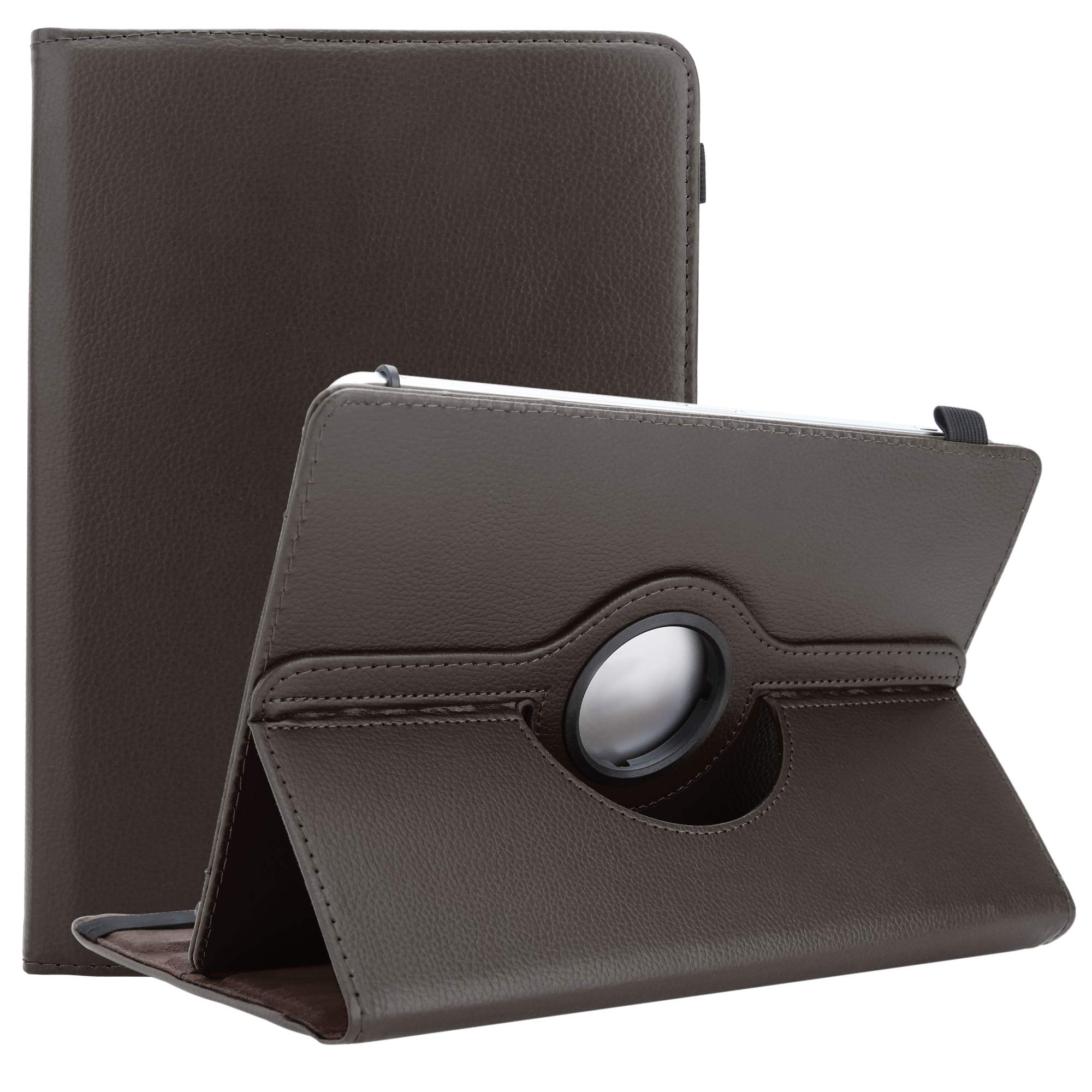 Cadorabo Tablet Hülle mit Standfunktion und Gummiband Kompatibel mit Medion LifeTab P10606, Braun