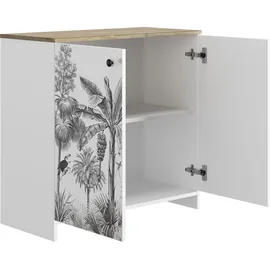 Gami Motocco 80 x 77 x 36 cm Weiß / Kastaniefarben gekälkt