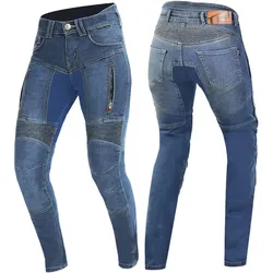 Trilobite Parado Blue Monolayer Slim Damen Motorrad Jeans, blau, Größe 28 32