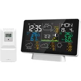 [vernetzte Wetterstation] – Tuya Smart-wetterstation – 7,5-zoll-lcd-bildschirm Mit Anemometer, Regenmesser Und Wettervorhersage – 100 M Drahtlose Übertragung Für Innen-/außensensoren – 110-v-us-stecke