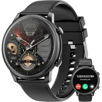 Smartwatch Damen, Smartwatch für Damen, Sportuhr mit Pulsfrequenz Fitnessuhr, DIY Zifferblatt, Schlafüberwachung Schrittzähler für Android iOS - Schwarz