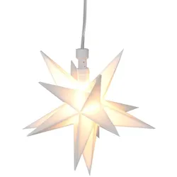 3D LED Stern Kunststoff 12cm weiss mit Timer batteriebetrieben Leuchtstern