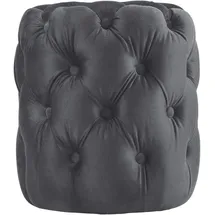 deluke Sitzhocker BADOR Samt 42 x 46 x 42 cm Dunkelgrau