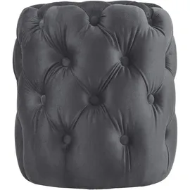 deluke Sitzhocker BADOR Samt 42 x 46 x 42 cm Dunkelgrau