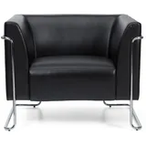 HJH Office Polstersessel Curacao Kunstleder 73 x 53 x 88 cm Schwarz höhenverstellbar