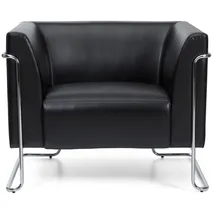 HJH Office Polstersessel Curacao Kunstleder 73 x 53 x 88 cm Schwarz höhenverstellbar