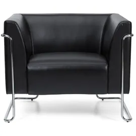 HJH Office Polstersessel Curacao Kunstleder 73 x 53 x 88 cm Schwarz höhenverstellbar
