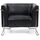 HJH Office Polstersessel Curacao Kunstleder 73 x 53 x 88 cm Schwarz höhenverstellbar
